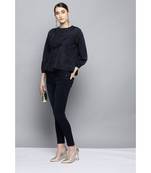 Label Ritu Kumar Grey 3/4 Sleeves Short Top With Camisole