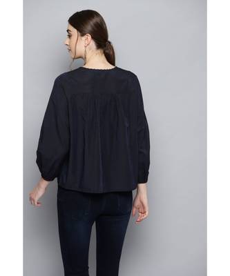 Label Ritu Kumar Grey 3/4 Sleeves Short Top With Camisole 4