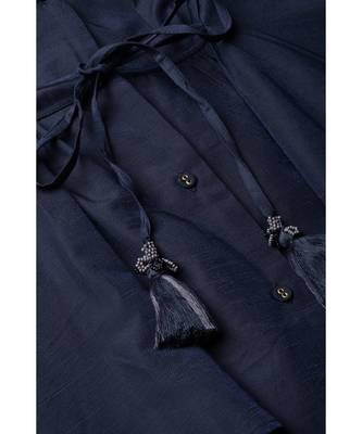 Label Ritu Kumar Grey 3/4 Sleeves Short Top With Camisole 6