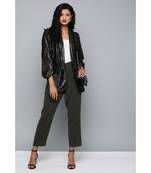 Label Ritu Kumar Black Front Open Full Sleeves Jackte