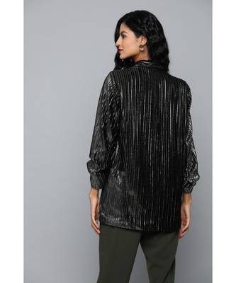 Label Ritu Kumar Black Front Open Full Sleeves Jackte 4