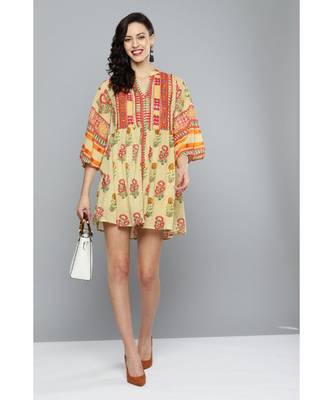 Label Ritu Kumar Beige Printed Long Tunic 1