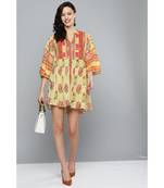 Label Ritu Kumar Beige Printed Long Tunic