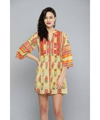 Label Ritu Kumar Beige Printed Long Tunic 2