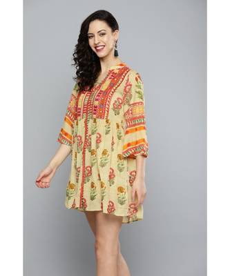 Label Ritu Kumar Beige Printed Long Tunic 3