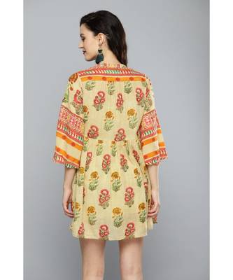 Label Ritu Kumar Beige Printed Long Tunic 4