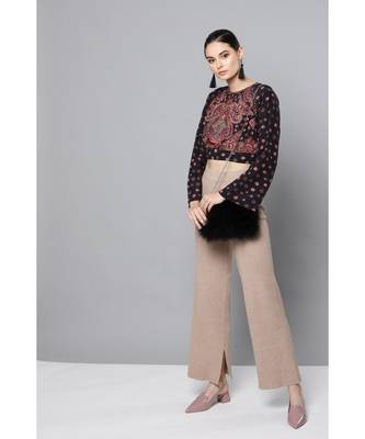 Label Ritu Kumar Black Full Sleeves Short Top 1