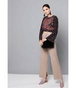 Label Ritu Kumar Black Full Sleeves Short Top