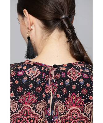 Label Ritu Kumar Black Full Sleeves Short Top 4