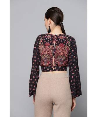 Label Ritu Kumar Black Full Sleeves Short Top 5