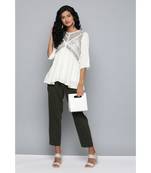 Label Ritu Kumar Off White Top With Camisole