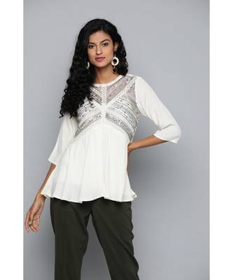 Label Ritu Kumar Off White Top With Camisole 2