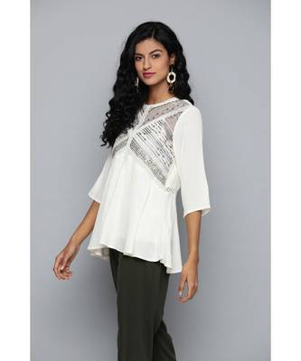 Label Ritu Kumar Off White Top With Camisole 3