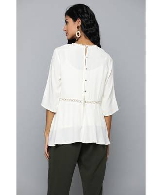 Label Ritu Kumar Off White Top With Camisole 5