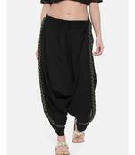 mayank modi Black Embroidered Cotton Dhoti Pants