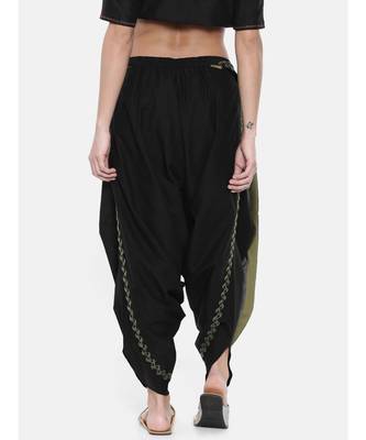mayank modi Black Embroidered Cotton Dhoti Pants 3