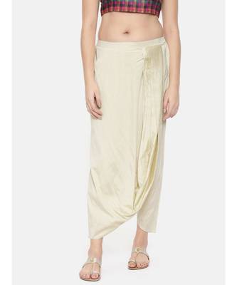 mayank modi Beige cotton silk Dhoti style pants 1