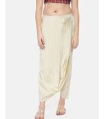 mayank modi Beige cotton silk Dhoti style pants