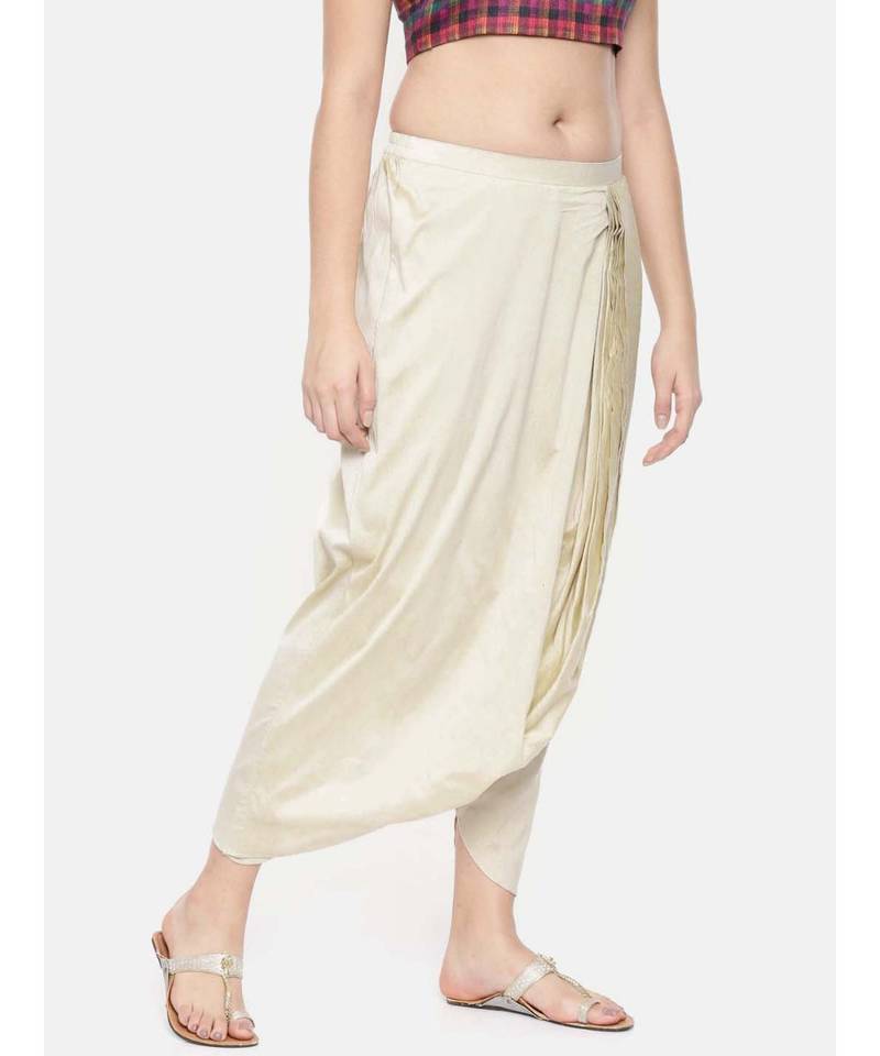 mayank modi Beige cotton silk Dhoti style pants