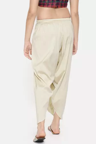 mayank modi Beige cotton silk Dhoti style pants