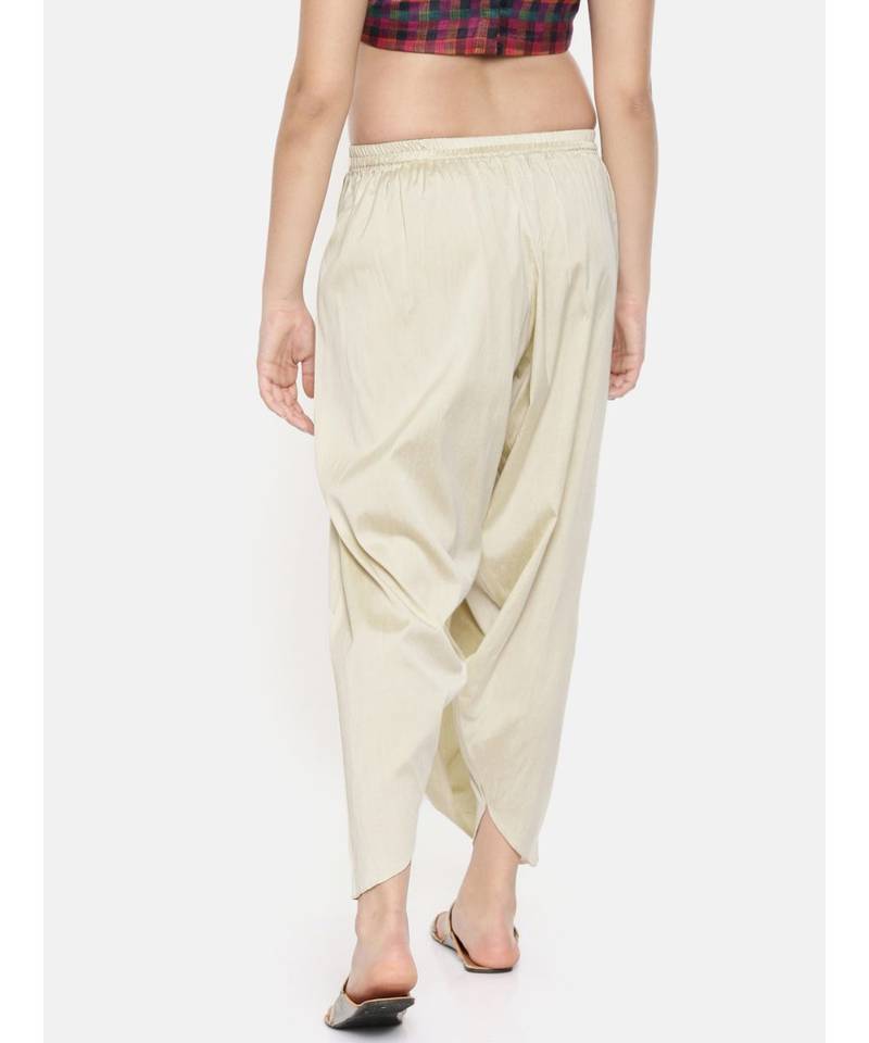 mayank modi Beige cotton silk Dhoti style pants