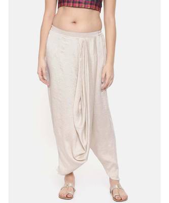 mayank modi Off white Crushed silk Dhoti style pants 1