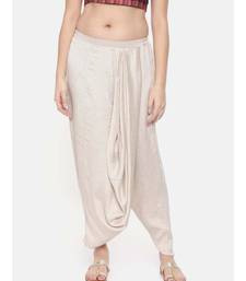 mayank modi Off white Crushed silk Dhoti style pants