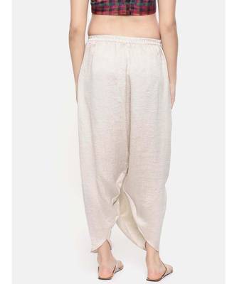 mayank modi Off white Crushed silk Dhoti style pants 4