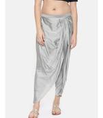mayank modi Silver grey cotton silk pleated dhoti pants