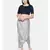 mayank modi Silver grey cotton silk pleated dhoti pants