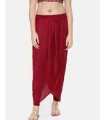 mayank modi Red crushed silk pleated dhoti pants