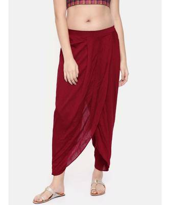 mayank modi Red slub silk dhoti style pants 1