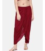 mayank modi Red slub silk dhoti style pants