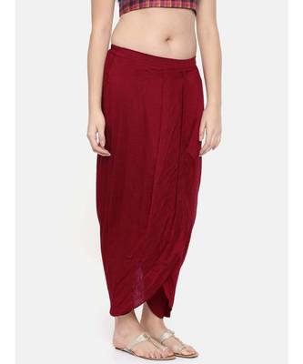 mayank modi Red slub silk dhoti style pants 3