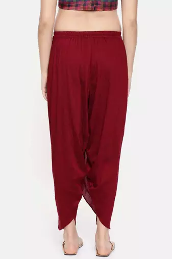 mayank modi Red slub silk dhoti style pants