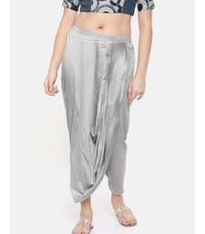 mayank modi Silver grey cotton silk dhoti pants.