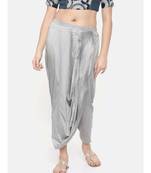 mayank modi Silver grey cotton silk dhoti pants.