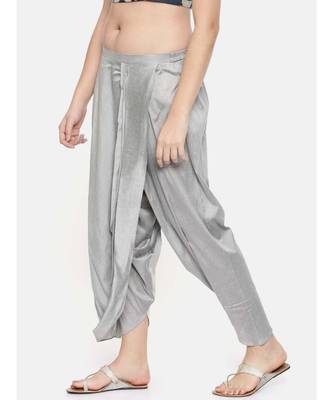mayank modi Silver grey cotton silk dhoti pants. 2