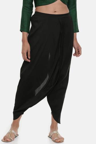 mayank modi Black Cotton silk, Dhoti pant