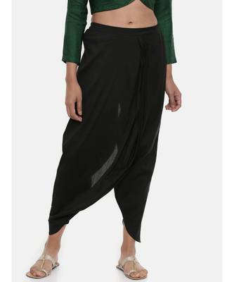 mayank modi Black Cotton silk, Dhoti pant 1