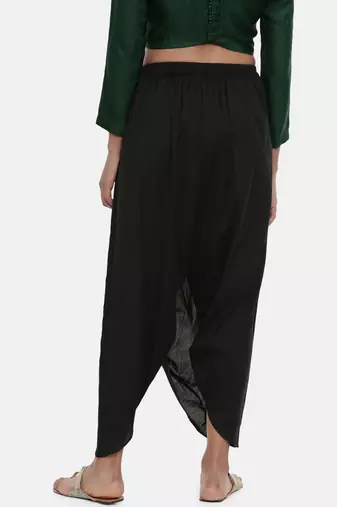 mayank modi Black Cotton silk, Dhoti pant