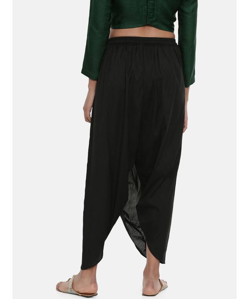 mayank modi Black Cotton silk, Dhoti pant