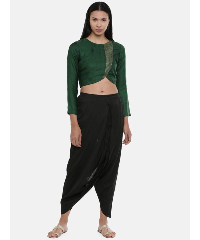 mayank modi Black Cotton silk, Dhoti pant