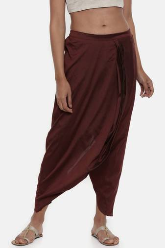 mayank modi Brown Cotton silk Dhoti pant