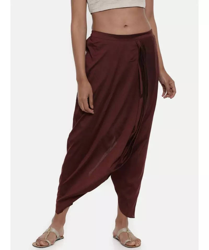 mayank modi Brown Cotton silk Dhoti pant