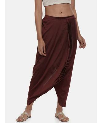 mayank modi Brown Cotton silk Dhoti pant 1