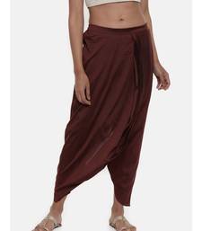 mayank modi Brown Cotton silk Dhoti pant