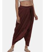 mayank modi Brown Cotton silk Dhoti pant