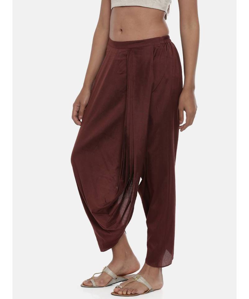 mayank modi Brown Cotton silk Dhoti pant