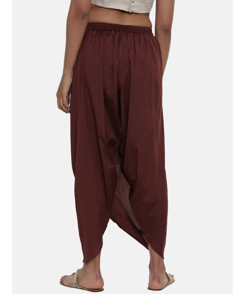 mayank modi Brown Cotton silk Dhoti pant